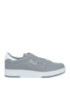 Ea7 Woman Sneakers Grey Size 5.5 Cow Leather, Polyamide, Polyester, Polyurethane In Grey