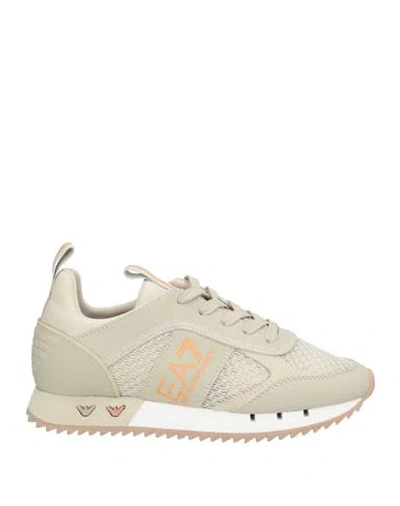 Ea7 Woman Sneakers Light Grey Size 4.5 Polyester In Neutral