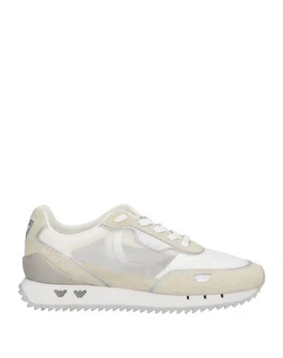 Ea7 Woman Sneakers Light Grey Size 8 Textile Fibers, Leather