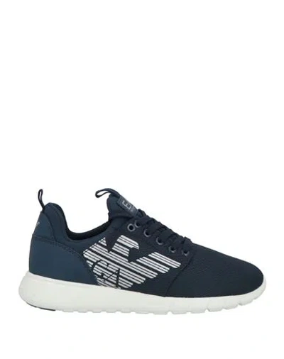 Ea7 Man Sneakers Navy Size 4.5 Textile Fibers In Navy Blue