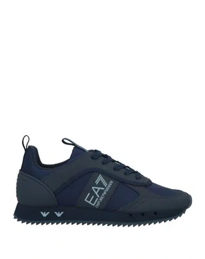 Ea7 Woman Sneakers Navy Size 8 Textile Fibers