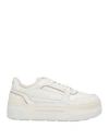 Ea7 Woman Sneakers Off White Size 8 Cow Leather, Polyamide In Off White