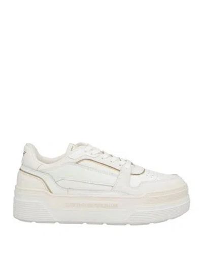 Ea7 Woman Sneakers Off White Size 8 Cow Leather, Polyamide