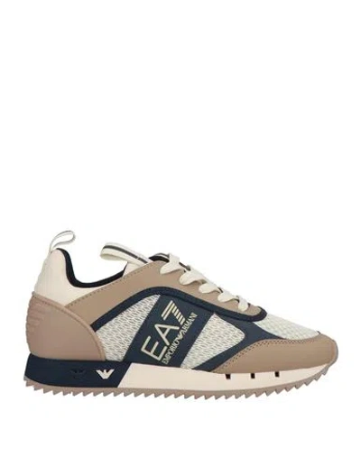 Ea7 Woman Sneakers Sand Size 5 Polyester, Elastane, Polyurethane In Multi
