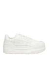 Ea7 Woman Sneakers White Size 8 Cow Leather, Polyamide In White