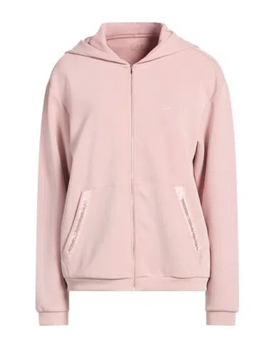 Ea7 Woman Sweatshirt Antique Rose Size M Polyester, Modal, Elastane In Pink