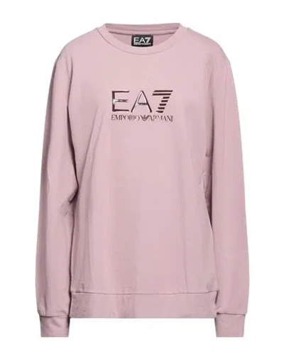 Ea7 Woman Sweatshirt Antique Rose Size Xxl Cotton, Elastane In Pink