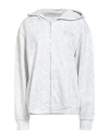 Ea7 Woman Sweatshirt Beige Size Xxl Cotton, Polyester In Gray