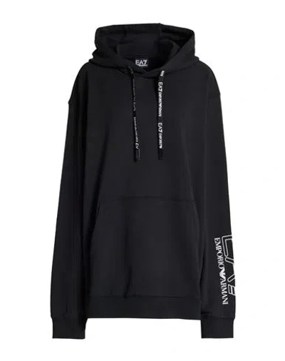 Ea7 Woman Sweatshirt Black Size 3xl Cotton, Elastane