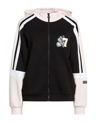 Ea7 Woman Sweatshirt Black Size 3xl Cotton, Polyamide