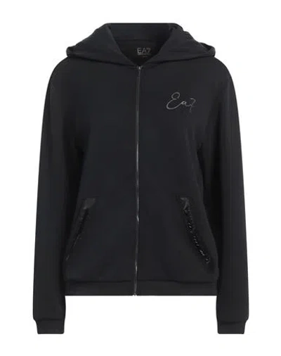 Ea7 Woman Sweatshirt Black Size 3xl Polyester, Modal, Elastane