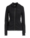 Ea7 Woman Sweatshirt Black Size Xxs Viscose, Polyamide, Elastane In Black