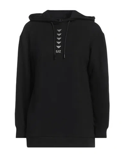 Ea7 Woman Sweatshirt Black Size L Cotton, Elastane