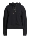 Ea7 Woman Sweatshirt Black Size L Cotton, Elastane In Blue