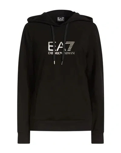 Ea7 Woman Sweatshirt Black Size L Cotton, Elastane