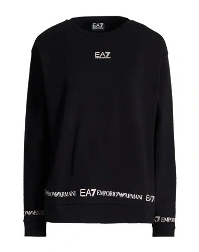 Ea7 Woman Sweatshirt Black Size L Cotton, Elastane