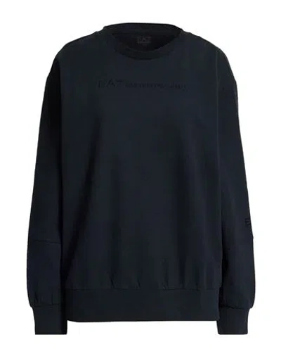 Ea7 Woman Sweatshirt Black Size L Cotton, Elastane