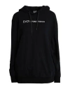 Ea7 Woman Sweatshirt Black Size L Cotton, Elastane