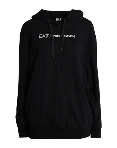 Ea7 Woman Sweatshirt Black Size L Cotton, Elastane