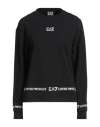 Ea7 Woman Sweatshirt Black Size Xs Cotton, Elastane