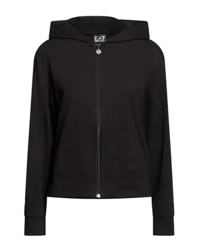Ea7 Woman Sweatshirt Black Size L Cotton, Modal, Elastane