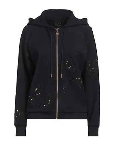 Ea7 Woman Sweatshirt Black Size M Polyester, Modal, Elastane