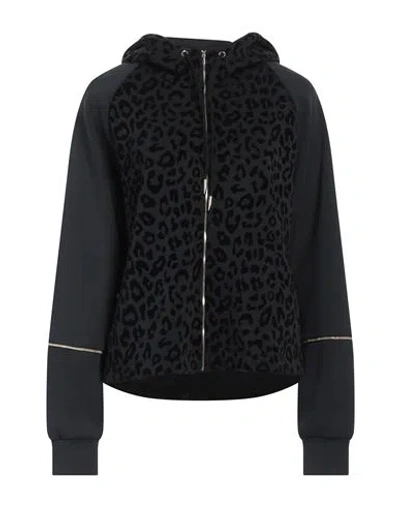 Ea7 Woman Sweatshirt Black Size Xxs Polyester, Modal, Elastane In Black
