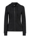 Ea7 Woman Sweatshirt Black Size Xxs Viscose, Polyamide, Elastane In Black