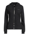 Ea7 Woman Sweatshirt Black Size Xxs Viscose, Polyamide, Elastane In Black