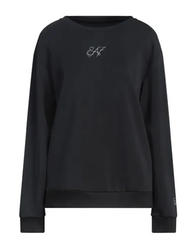 Ea7 Woman Sweatshirt Black Size M Modal, Polyester, Elastane, Viscose