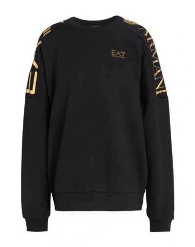Ea7 Woman Sweatshirt Black Size M Polyester, Cotton
