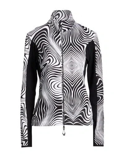 EA7 EA7 WOMAN SWEATSHIRT BLACK SIZE M POLYESTER, ELASTANE