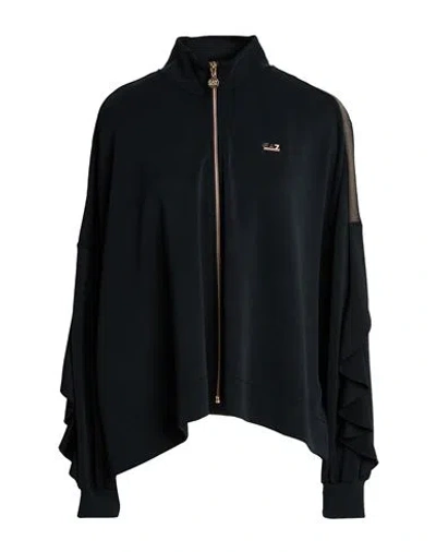 Ea7 Woman Sweatshirt Black Size M Polyester, Modal, Elastane