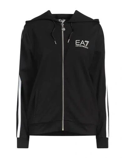 Ea7 Woman Sweatshirt Black Size Xs Viscose, Polyamide, Elastane
