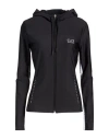 Ea7 Woman Sweatshirt Black Size S Polyester, Elastane