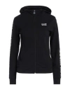 Ea7 Woman Sweatshirt Black Size Xxl Cotton, Elastane
