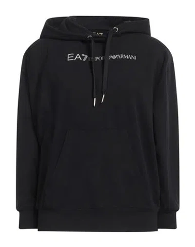 Ea7 Woman Sweatshirt Black Size Xxl Cotton, Elastane