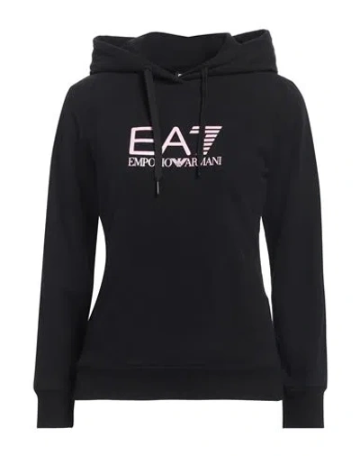 Ea7 Woman Sweatshirt Black Size Xl Cotton, Elastane