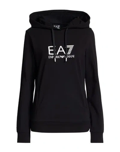 Ea7 Woman Sweatshirt Black Size Xl Cotton, Elastane