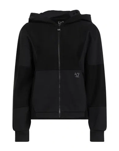 Ea7 Woman Sweatshirt Black Size Xl Cotton, Polyester