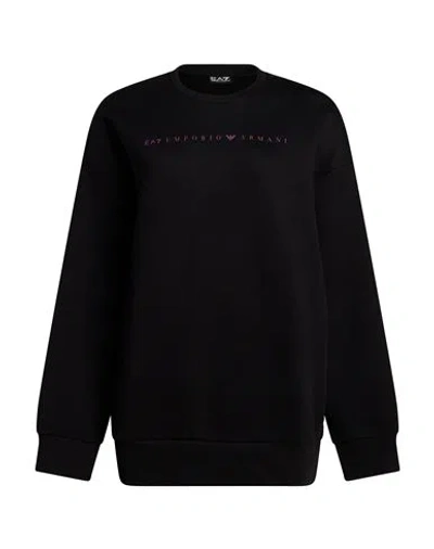 Ea7 Woman Sweatshirt Black Size Xl Cotton, Polyester