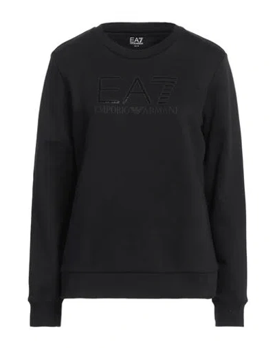 Ea7 Woman Sweatshirt Black Size M Cotton, Polyester, Elastane