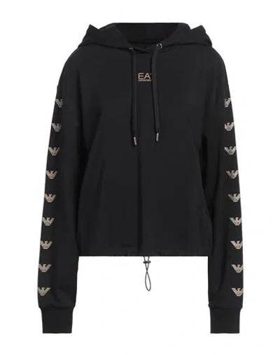 Ea7 Woman Sweatshirt Black Size Xl Organic Cotton, Modal, Elastane