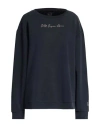 Ea7 Woman Sweatshirt Black Size Xl Polyester, Modal, Elastane In Blue