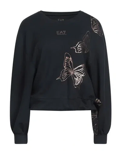 Ea7 Woman Sweatshirt Black Size Xl Polyester, Modal, Elastane, Cotton