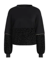 Ea7 Woman Sweatshirt Black Size L Polyester, Modal, Elastane, Viscose