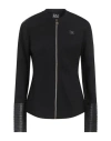 Ea7 Woman Sweatshirt Black Size Xl Viscose, Polyamide, Elastane In Black