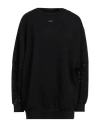 Ea7 Woman Sweatshirt Black Size Xl Viscose, Polyester, Elastane, Polyamide, Metallic Fiber In Black