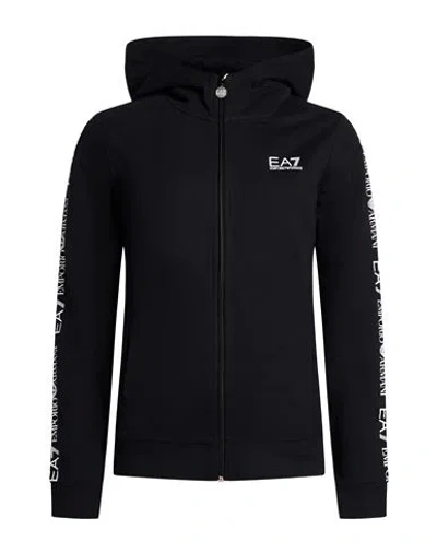 Ea7 Woman Sweatshirt Black Size Xs Cotton, Elastane