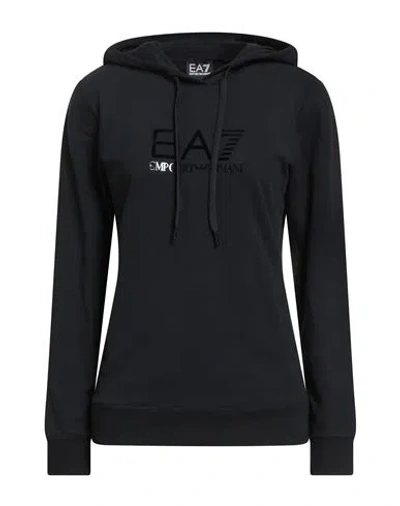 Ea7 Woman Sweatshirt Black Size Xxl Cotton, Elastane